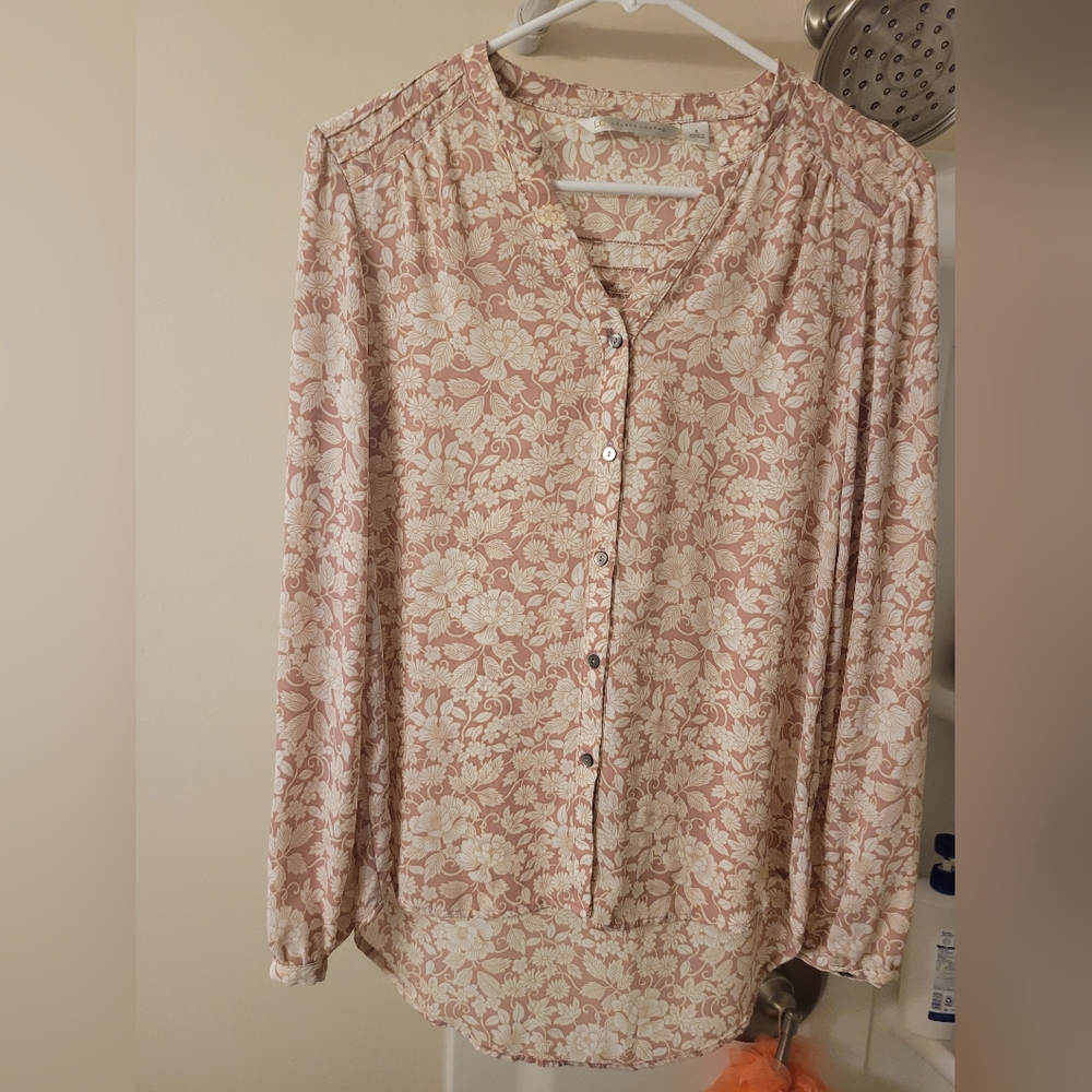 LC Lauren Conrad Pink Floral Top